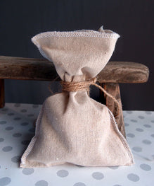 Linen Pouch Bags with Serged Edge (12 Pack)