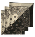 Black White Split Paisley Bandanas - USA MADE (3 Pk) 22" x 22"