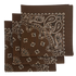 Brown Paisley Bandanas - Made In The USA (3 Pk) 22" x 22"