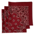 Burgundy Paisley Bandanas - Made In The USA (3 Pk) 22" x 22"