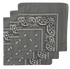 Grey Paisley Bandanas (3 Pack) 22" x 22" 100% Cotton