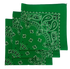 Kelly Green Paisley Bandanas - Made In The USA (3 Pk) 22" x 22"a
