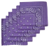 Lavender Paisley Bandanas (6 Pack) 22" x 22" 100% Cotton