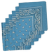 Light Blue Paisley Bandanas (6 Pack) 22" x 22" 100% Cotton