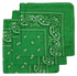 Light Green Paisley Bandanas (3 Pack) 22" x 22" 100% Cotton