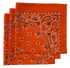 Orange Paisley Bandanas - Made In The USA (3 Pk) 22" x 22"