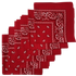 Red Paisley Bandanas - USA Made (6 Pk) 22" x 22"
