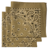 Beige Paisley Bandanas - Made In The USA (3 Pk) 22" x 22"