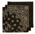 Black Paisley Bandanas - Made In The USA (3 Pk) 22" x 22"