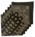 Black Paisley Bandanas - USA Made (6 Pk) 22" x 22"