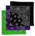 Black, Lime, Purple USA Made Paisley Bandanas (3 Pk) 22"
