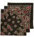 Black/Red Paisley Bandanas - Made In The USA (3 Pk) 22" x 22"