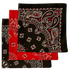 Black, Red, Black/Red USA Made Paisley Bandanas (3 Pk) 22"