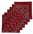 Burgundy Paisley Bandanas - USA Made (6 Pk) 22