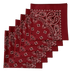 Burgundy Paisley Bandanas - USA Made (6 Pk) 22" x 22"