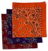 Burgundy, Purple, Orange USA Made Paisley Bandanas (3 Pk) 22"