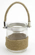 Burlap Glass Jar - Jute Rope Handle 3.4x4