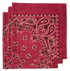 Fuschia Paisley Bandanas - Made In The USA (3 Pk) 22" x 22"