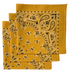 Gold Paisley Bandanas - Made In The USA (3 Pk) 22" x 22"