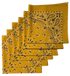 Gold Paisley Bandanas - USA Made (6 Pk) 22" x 22