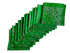 USA Made Paisley & Solid Green Bandanas 12 Pk 22" 100% Cotton