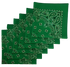 Kelly Green Paisley Bandanas - USA Made (6 Pk) 22" x 22"