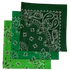 Kelly, Lime, Hunter USA Made Paisley Bandanas (3 Pk) 22"