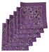 Lavender Paisley Bandanas - USA Made (6 Pk) 22" x 22"