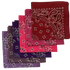 Variety Paisley Bandanas USA Made 22" x 22" As Shown - 6 Pack
