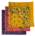 Lavender, Strawberry, Lemon USA Made Paisley Bandanas (3 Pk) 22"