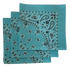 Light Blue Paisley Bandanas - Made In The USA (3 Pk) 22" x 22"