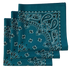 Mirage Blue Paisley Bandanas - Made In The USA (3 Pk) 22" x 22"