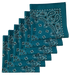 Mirage Blue Paisley Bandanas - USA Made (6 Pk) 22" x 22"