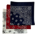 Navy, Burgundy, White USA Made Paisley Bandanas (3 Pk) 22"