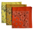 Orange, Gold, Yellow USA Made Paisley Bandanas (3 Pk) 22