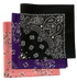 Pink, Purple, & Black USA Made Paisley Bandanas (3 Pk) 22" x 22"