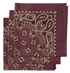 Plum Paisley Bandanas - Made In The USA (3 Pk) 22" x 22"