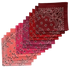 Assorted Paisley Bandanas USA Made 22" x 22" - 12 Pack As Shown
