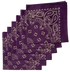 Purple Paisley Bandanas - USA Made (6 Pk) 22" x 22"