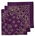 Purple Paisley Bandanas - Made In The USA (3 Pk) 22" x 22"