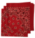 Red Paisley Bandanas - Made In The USA (3 Pk) 22" x 22"