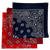 Red, Burgundy, Navy USA Made Paisley Bandanas (3 Pk) 22