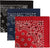 Red, Navy, Black USA Made Paisley Bandanas (3 Pk) 22