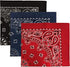Red, Navy, Black USA Made Paisley Bandanas (3 Pk) 22"