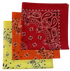 Red, Orange, Yellow USA Made Paisley Bandanas (3 Pk) 22"