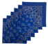 Royal Blue Paisley Bandanas - USA Made (6 Pk) 22" x 22"