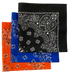 Royal Blue, Orange, & Black USA Made Paisley Bandanas (3 Pk) 22"
