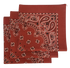 Terracotta Paisley Bandanas - Made In The USA (3 Pk) 22" x 22"