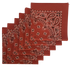 Terracotta Paisley Bandanas - USA Made (6 Pk) 22" x 22"