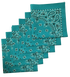 Turquoise Paisley Bandanas - USA Made (6 Pk) 22" x 22"